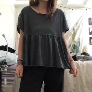 Free people, grey babydoll shirt